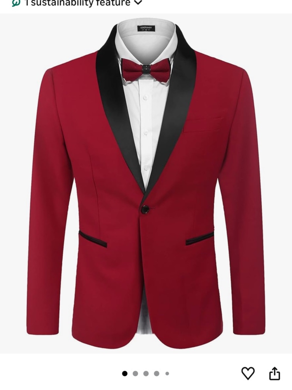 Men's Burgundy Shawl Lapel Tuxedo Blazer with Black Trim
